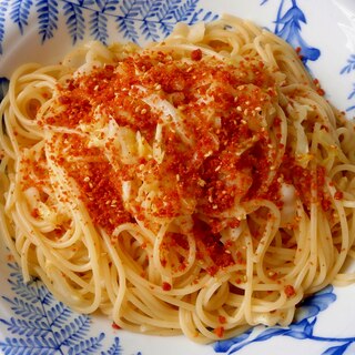 キャベツと明太子のパスタ